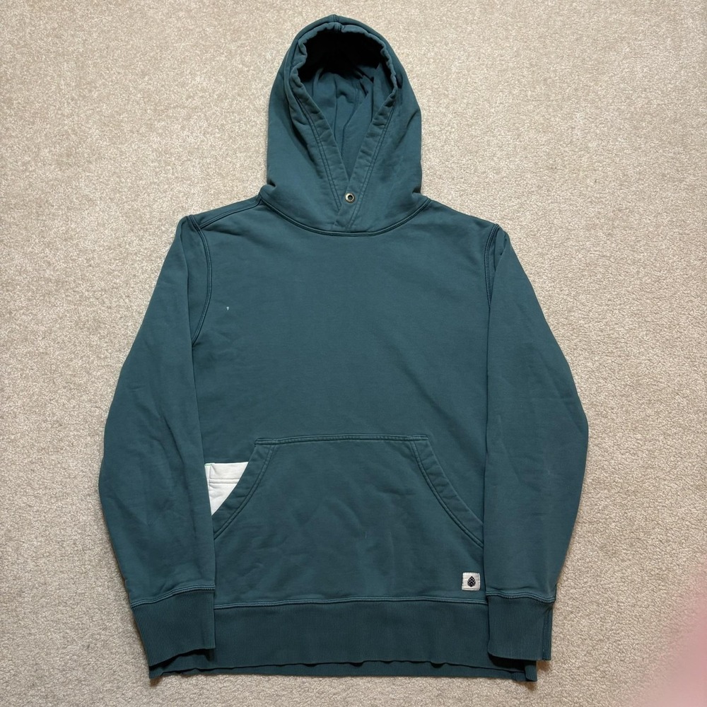 Stio Hoodie Sweatshirt Mens Medium Green Organic Cotton Pullover Heavyweight
